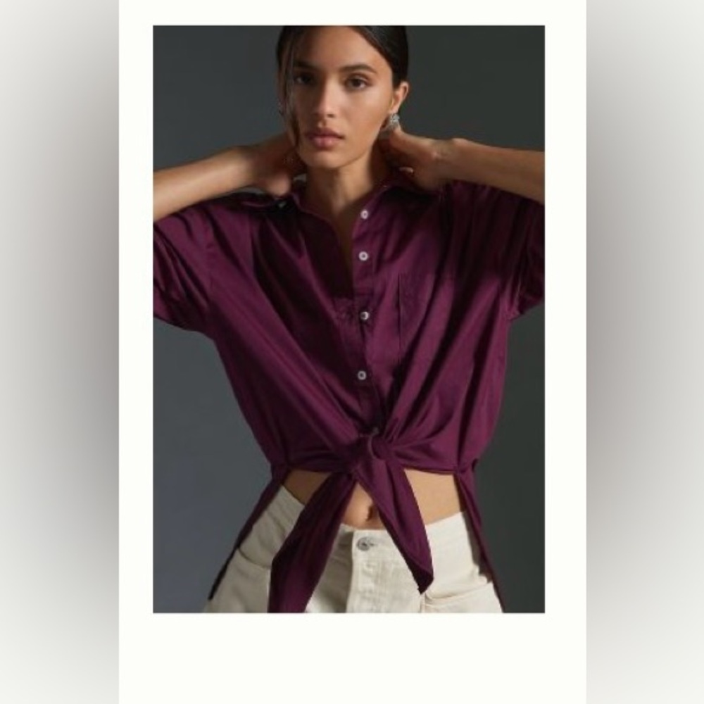 The Bennet Buttondown Shirt by Meave, Medium, Dark Purple